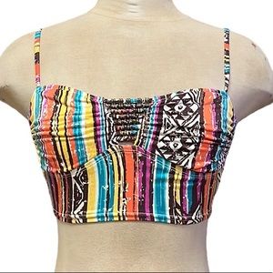 Hobie Bikini Top Swimsuit Swim Beaded Bandeau Tankini Crop S Small